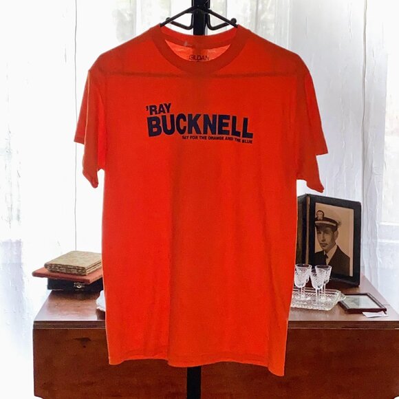 Vintage 'Ray Bucknell Orange T Shirt Gildan Medium Unisex - Picture 2 of 6